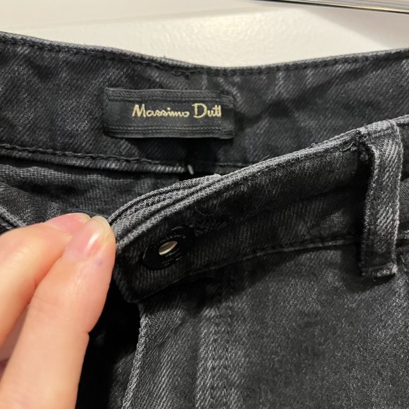 Massimo Dutti washed black cropped kick flare jeans, size 6 - Picture 4 of 7